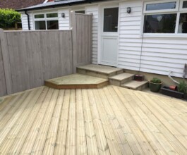 installed wooden patios