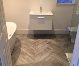 bathroom floor installed