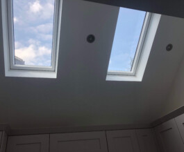 installed window on the roof area