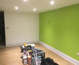 painted interior walls of the room
