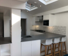 builded and designed kitchen area